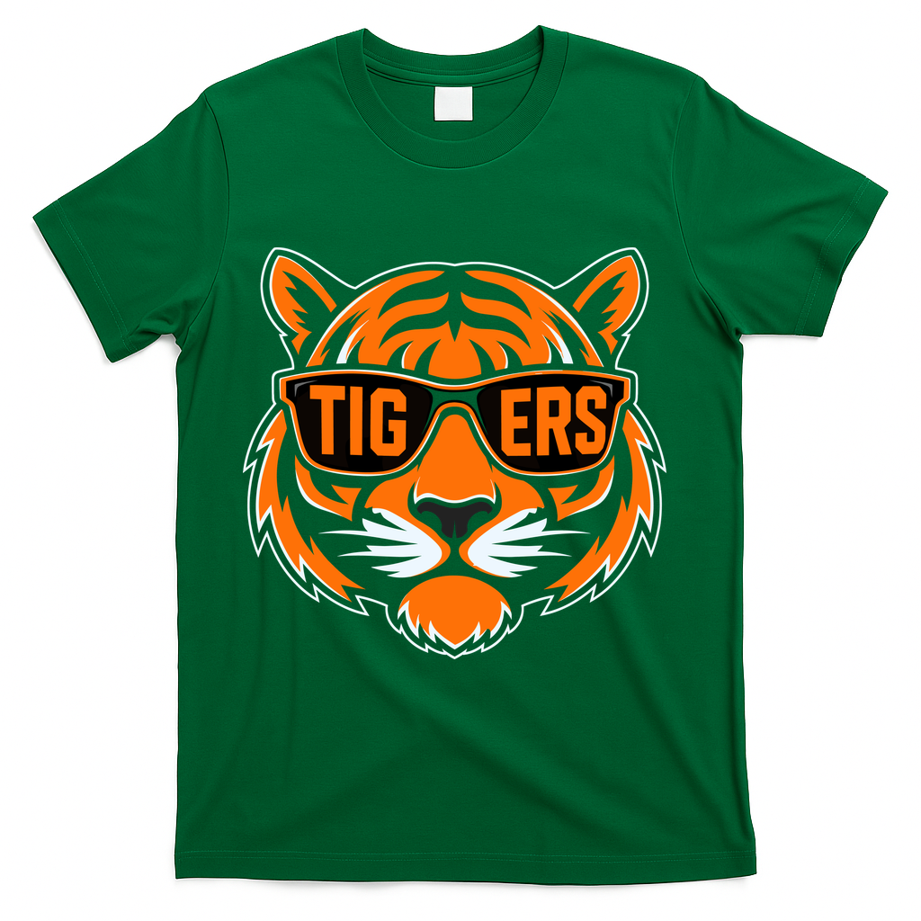 Retro Tigers Gift Sports Fan Name T-Shirt - Green