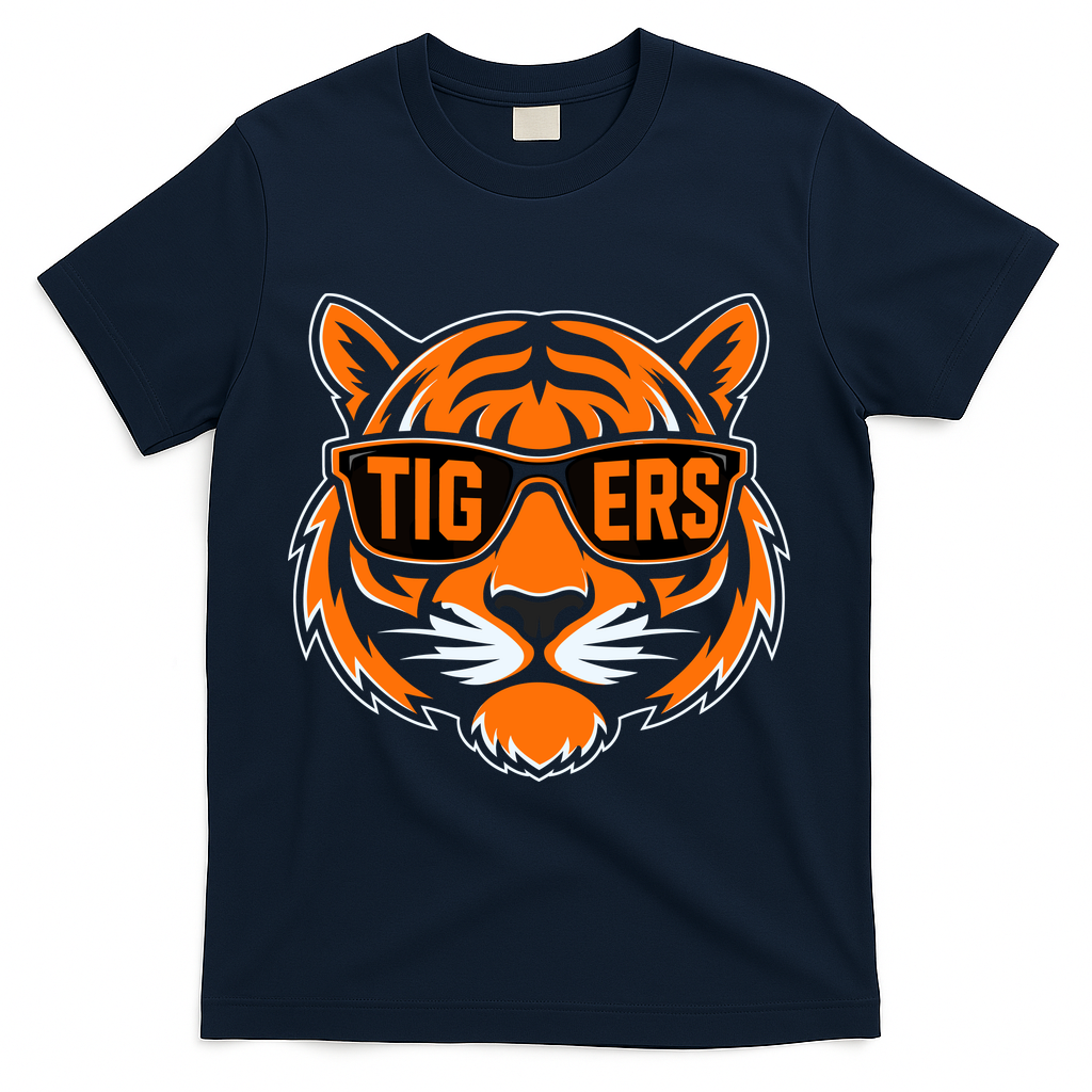 Retro Tigers Gift Sports Fan Name T-Shirt - Navy