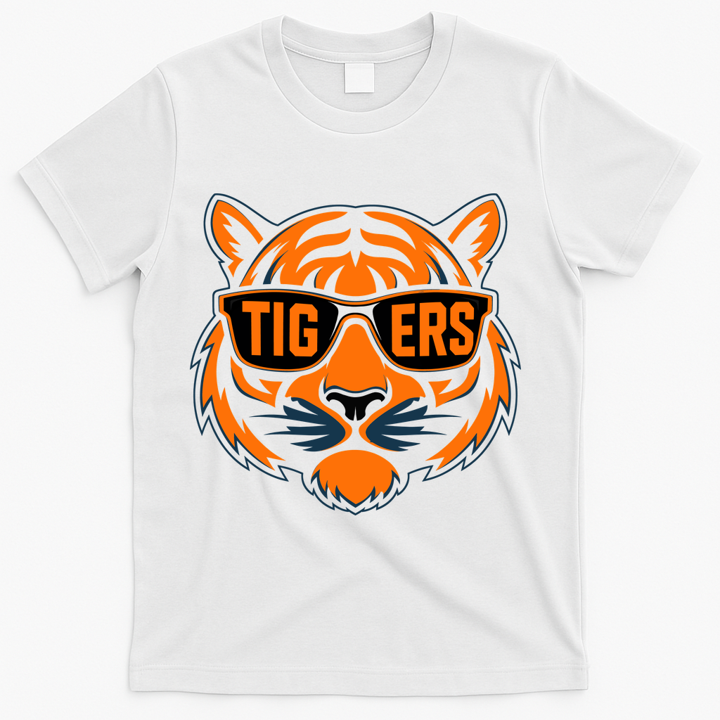 Retro Tigers Gift Sports Fan Name T-Shirt - White
