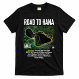 Road To Hana Map Maui Island Surfing Hawaiian Beach Summer T-Shirt - Black