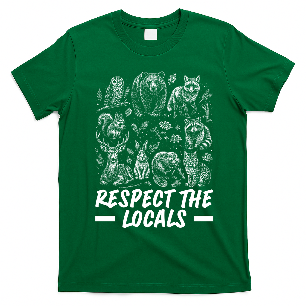 Respect The Locals Wildlife Animal Lover T-Shirt - Irish Green
