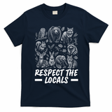 Respect The Locals Wildlife Animal Lover T-Shirt - Navy Blue