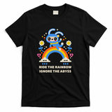 Ride the Rainbow Ignore the Abyss – Kawaii Bunny Rainbow Design - Black