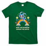 Ride the Rainbow Ignore the Abyss – Kawaii Bunny Rainbow Design - Green