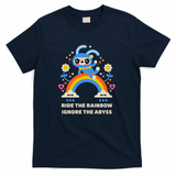 Ride the Rainbow Ignore the Abyss – Kawaii Bunny Rainbow Design - Navy
