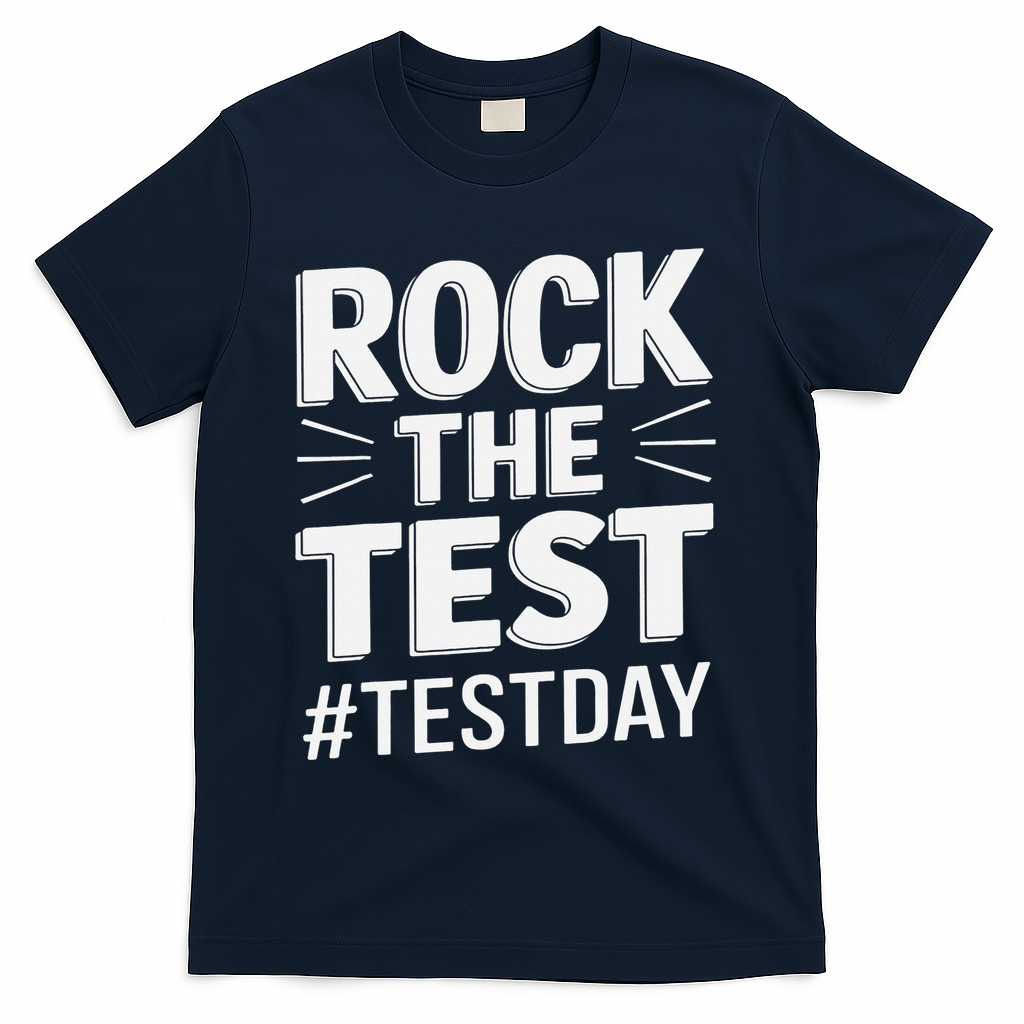 Rock The Test Encouragement Apparel For Teachers And T-Shirt - Navy