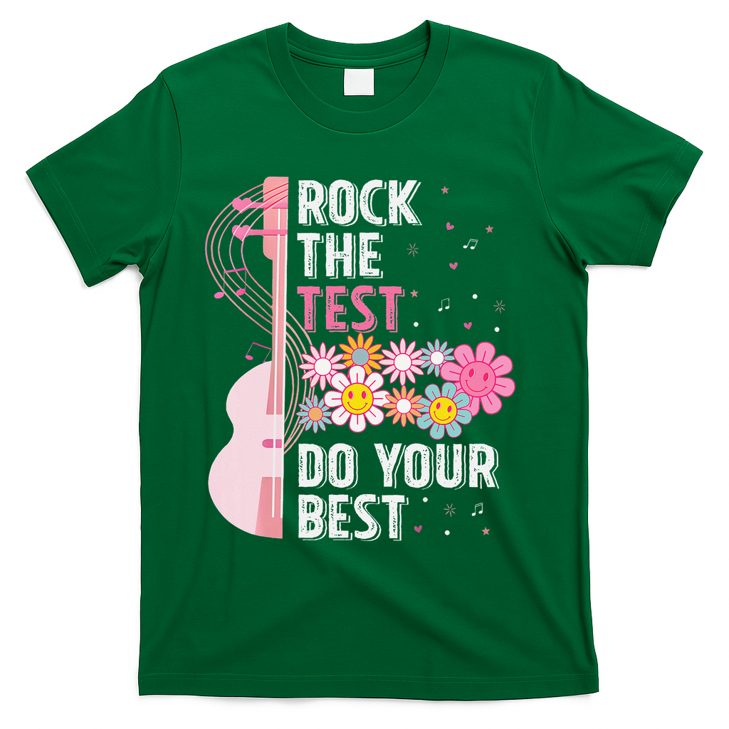 Rock The Test Do Your Best Testing Day Teachers Students Gift T-Shirt - Green
