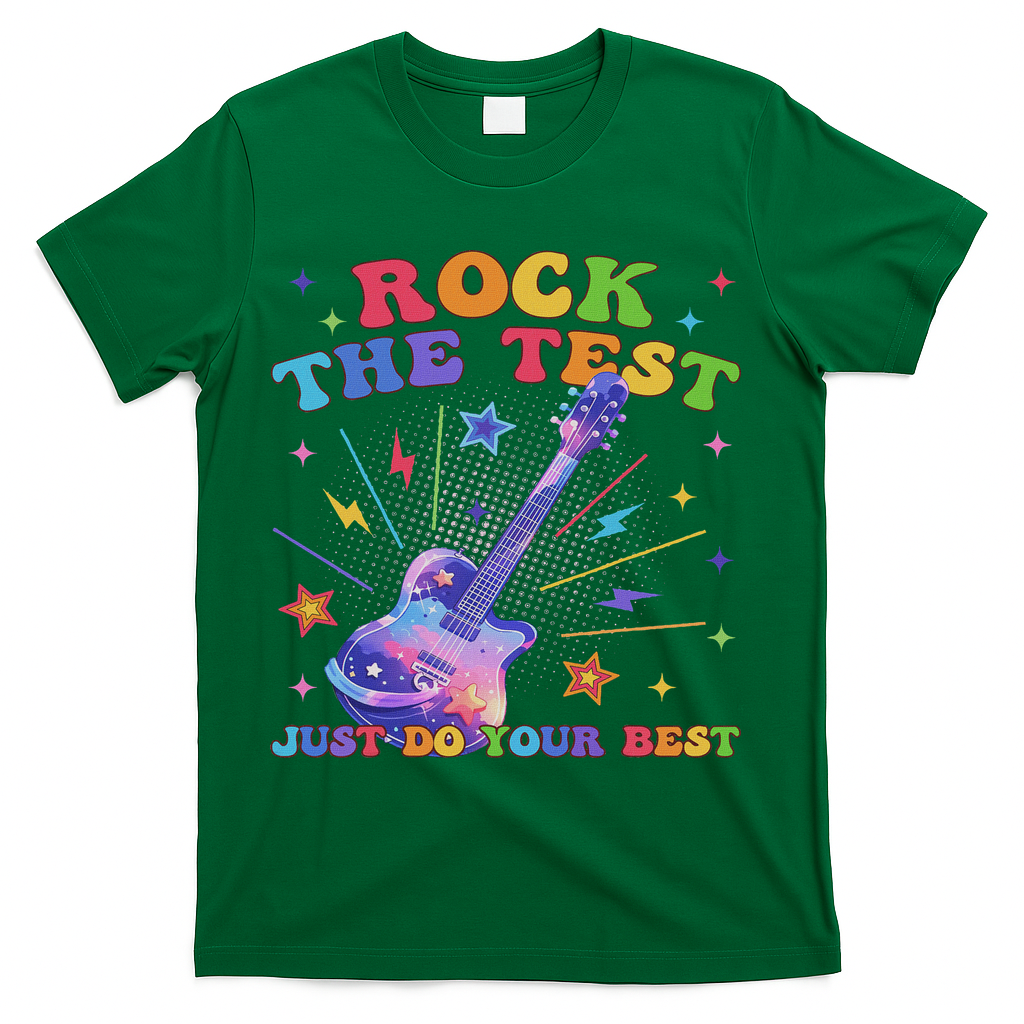 Rock The Test Testing Day Teacher Student Just Do Your Best T-Shirt - Green