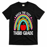 Rock The Test Day 3rd Grade Teacher Third Grade Testing Day T-Shirt - Black