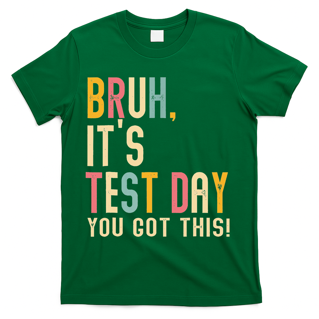 Rock The Test Dont Stress Motivational Student Teacher T-Shirt - Green
