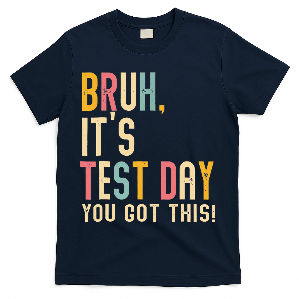 Rock The Test Dont Stress Motivational Student Teacher T-Shirt - Navy