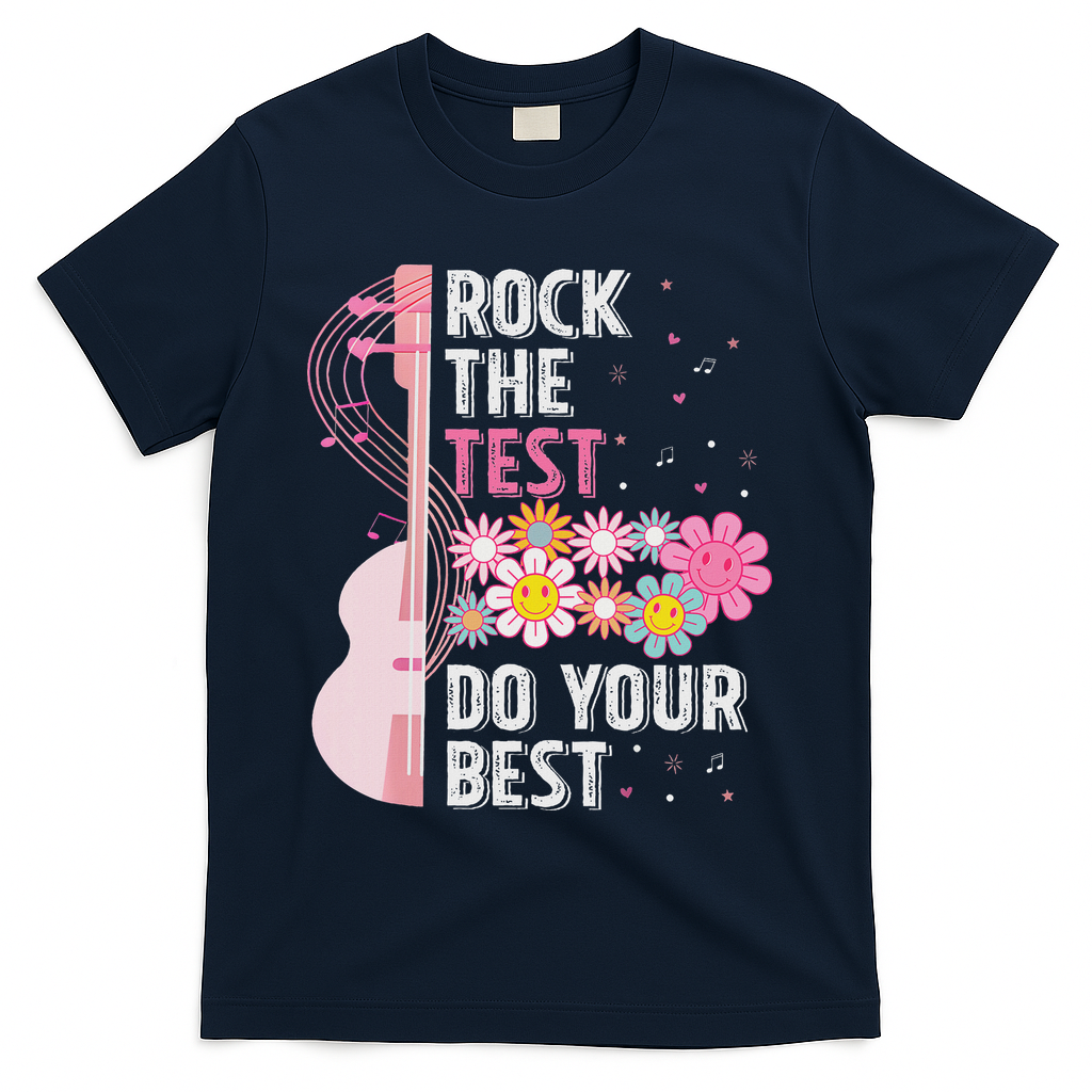 Rock The Test Do Your Best Testing Day Teachers Students T-Shirt - Navy