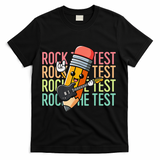 Rock The Test Dont Stress Just Do Your Best Teacher Testing T-Shirt - Black