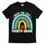 Rock The Test Day 4th Grade Teacher Fourth Grade Testing T-Shirt - Black