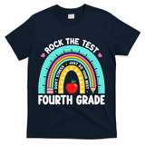 Rock The Test Day 4th Grade Teacher Fourth Grade Testing T-Shirt - Navy