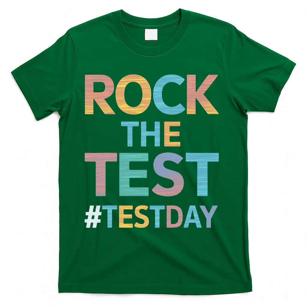 Rock The Test Exam Day Look For Motivated Students Teachers T-Shirt - Green