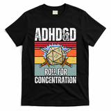 Retro Vintage Adhd&D Roll For Concentration Funny Gamer T-Shirt