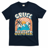 Retro Vintage Cruel Summer Tropical Beach Vacation T-Shirt - Navy