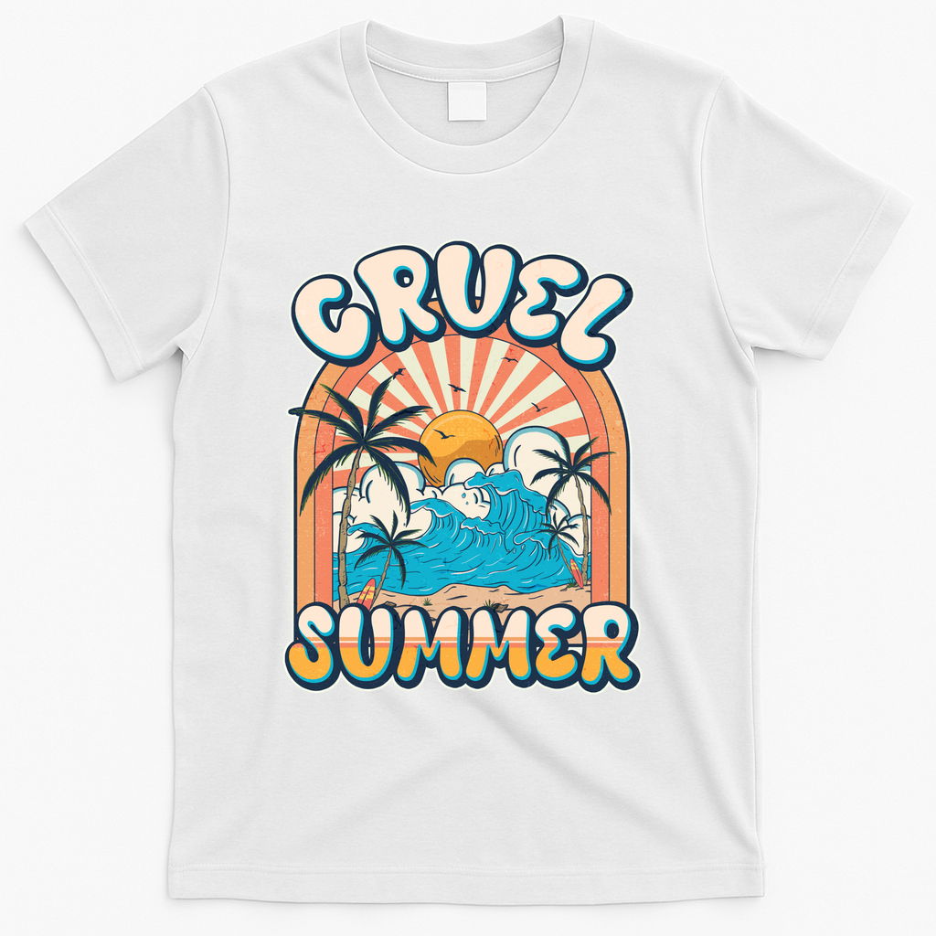 Retro Vintage Cruel Summer Tropical Beach Vacation T-Shirt - White