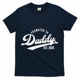 Retro Vintage Promoted To Daddy EST 2026 New Father T-Shirt - Navy
