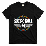 Retro Vintage Rock & Roll Guitar Wings Music Concert Band T-Shirt - Black