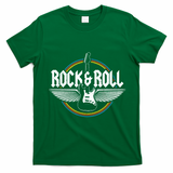 Retro Vintage Rock & Roll Guitar Wings Music Concert Band T-Shirt - Irish Green