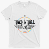 Retro Vintage Rock & Roll Guitar Wings Music Concert Band T-Shirt - White