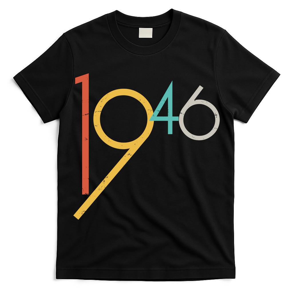 Retro Vintage Style 1946 80th Birthday T-Shirt