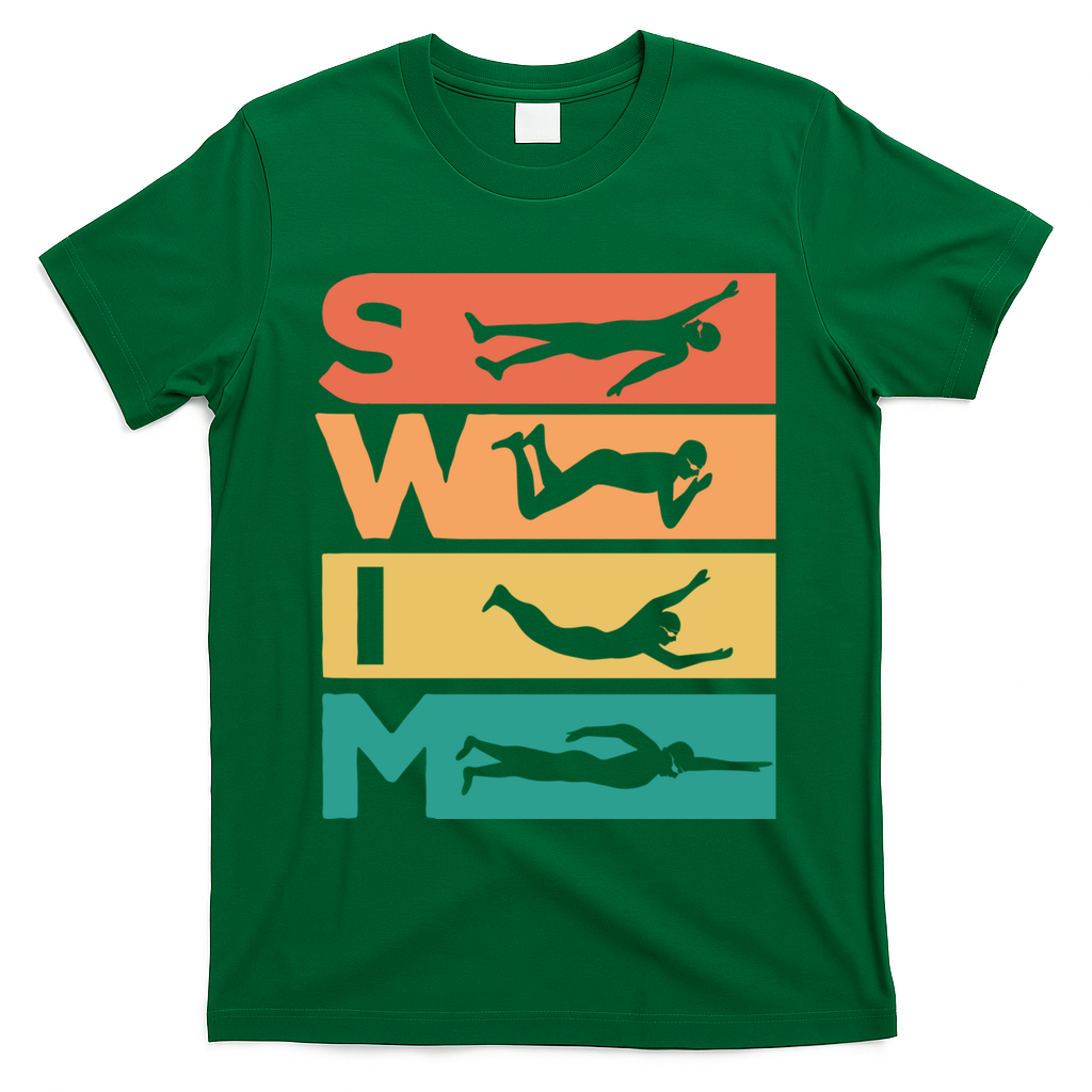 Retro Vintage Swimming Gift For Swimmers Cool Gift T-Shirt