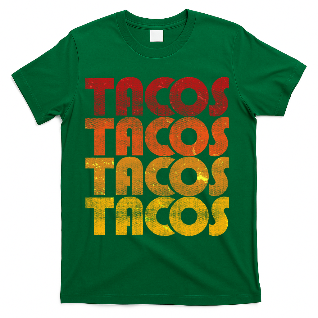 Retro Vintage Tacos T-Shirt - Green