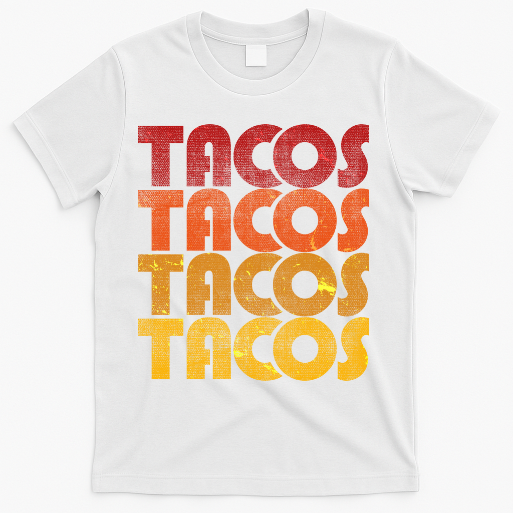 Retro Vintage Tacos T-Shirt - White