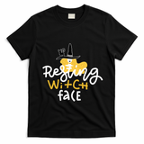 Resting Witch Face Funny Halloween T-Shirt - Black