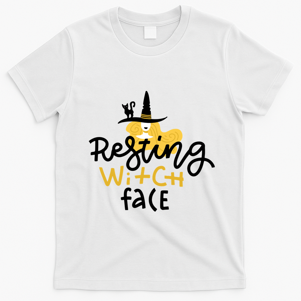 Resting Witch Face Funny Halloween T-Shirt - White