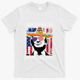 Retro Welcome To AmericaS Gulf Funny Trump Mexico America T-Shirt - White