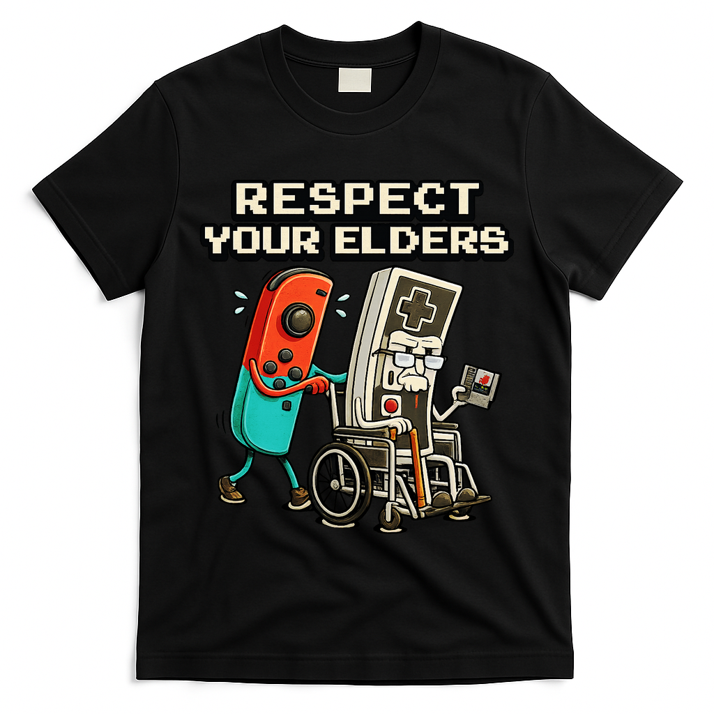 Respect Your Elders Retro Gaming Funny Gamer 80s T-Shirt