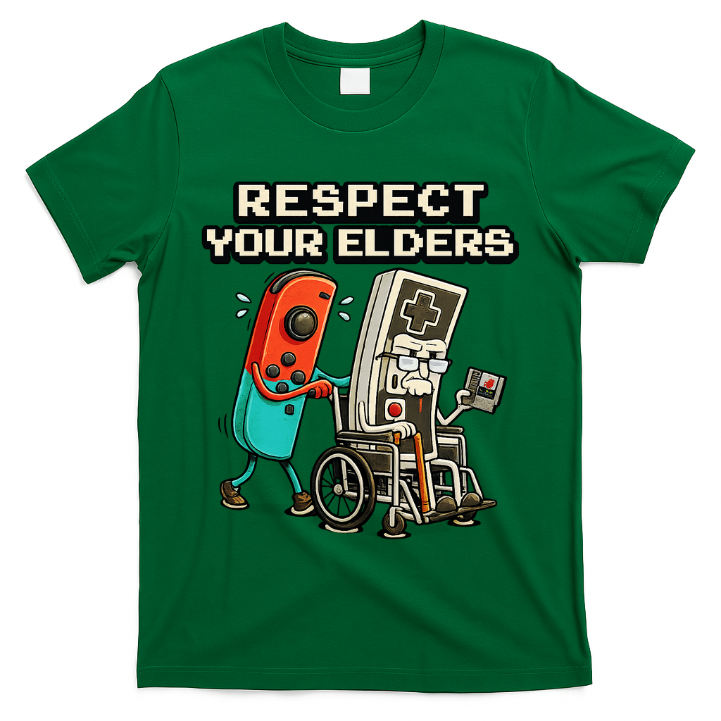 Respect Your Elders Retro Gaming Funny Gamer 80s T-Shirt