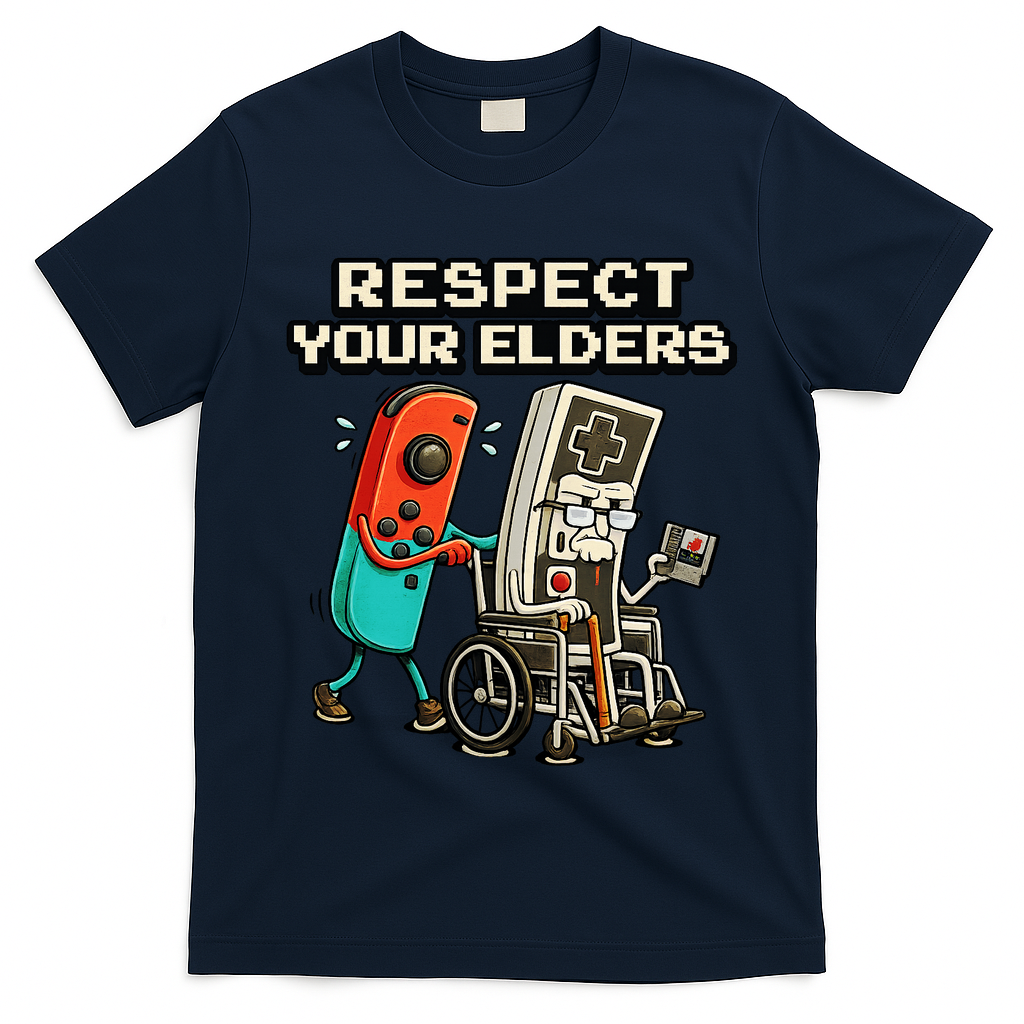 Respect Your Elders Retro Gaming Funny Gamer 80s T-Shirt
