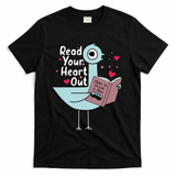 Read Your Heart Out Pigeon Cute Teacher Book Lover T-Shirt - Black