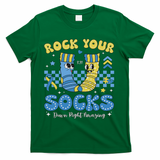Rock Your Socks Down Syndrome Awareness Sped Teacher Women T-Shirt - Green