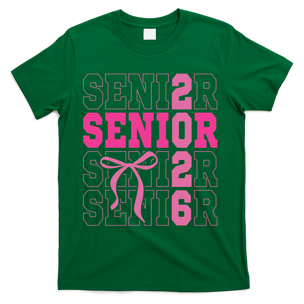 Senior 2026 Coquette T-Shirt - Green
