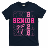 Senior 2026 Coquette T-Shirt - Navy