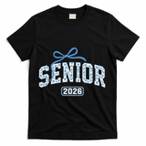 Senior 2026 Graduation Floral Pattern T-Shirt - Black