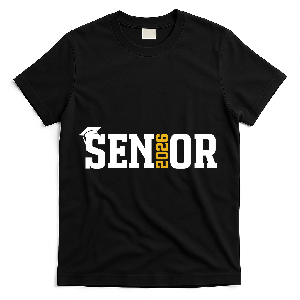 Senior 2026 Graduation Graduate Gift Merch T-Shirt - Black
