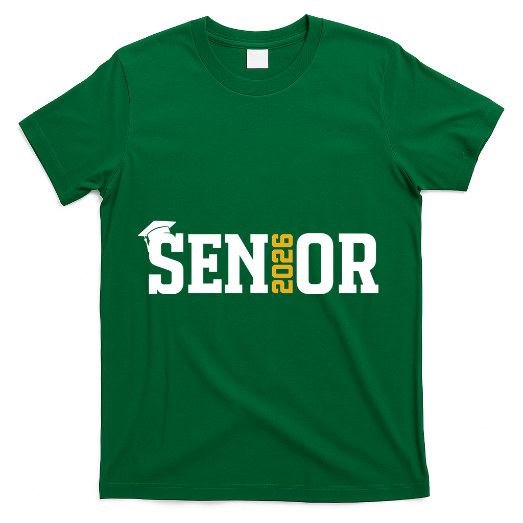 Senior 2026 Graduation Graduate Gift Merch T-Shirt - Green