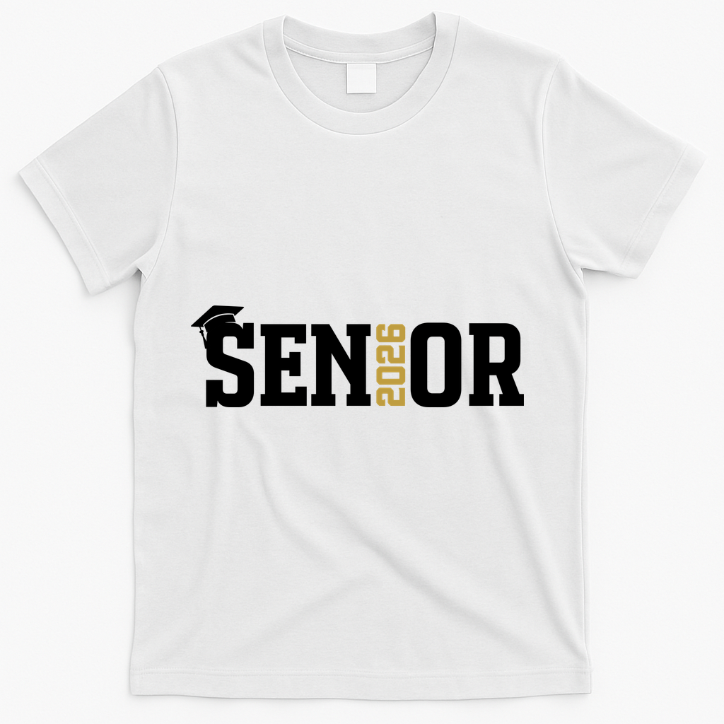 Senior 2026 Graduation Graduate Gift Merch T-Shirt - White