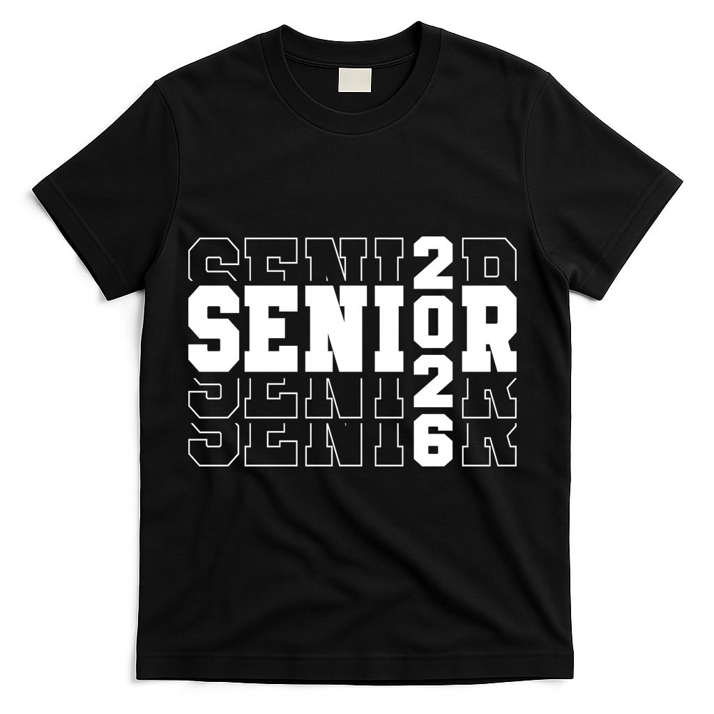 Senior 2026 High School Graduation T-Shirt - Black