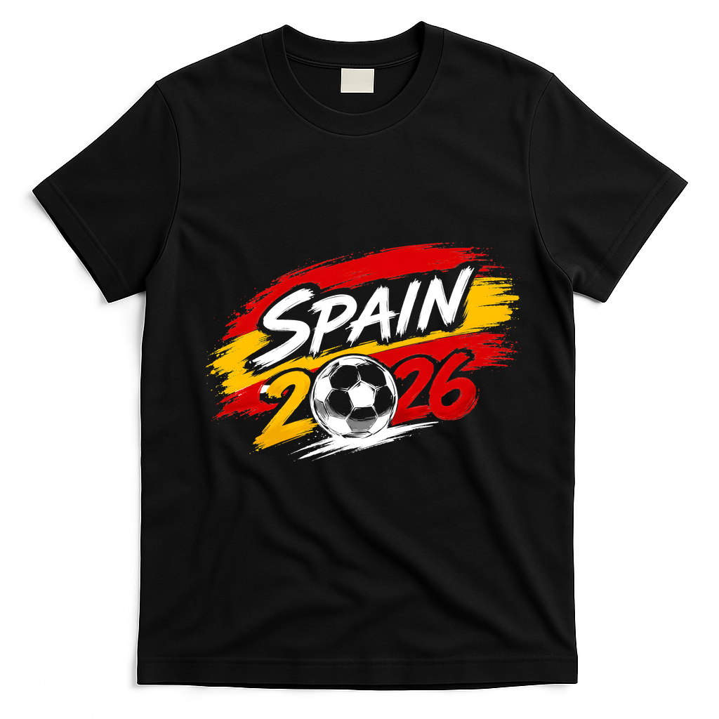 Spain 2026 Soccer Fan Apparel Champions T-Shirt - Black