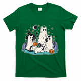 Spooky and Adorable Black Cat Halloween Costumes T-Shirt - Green