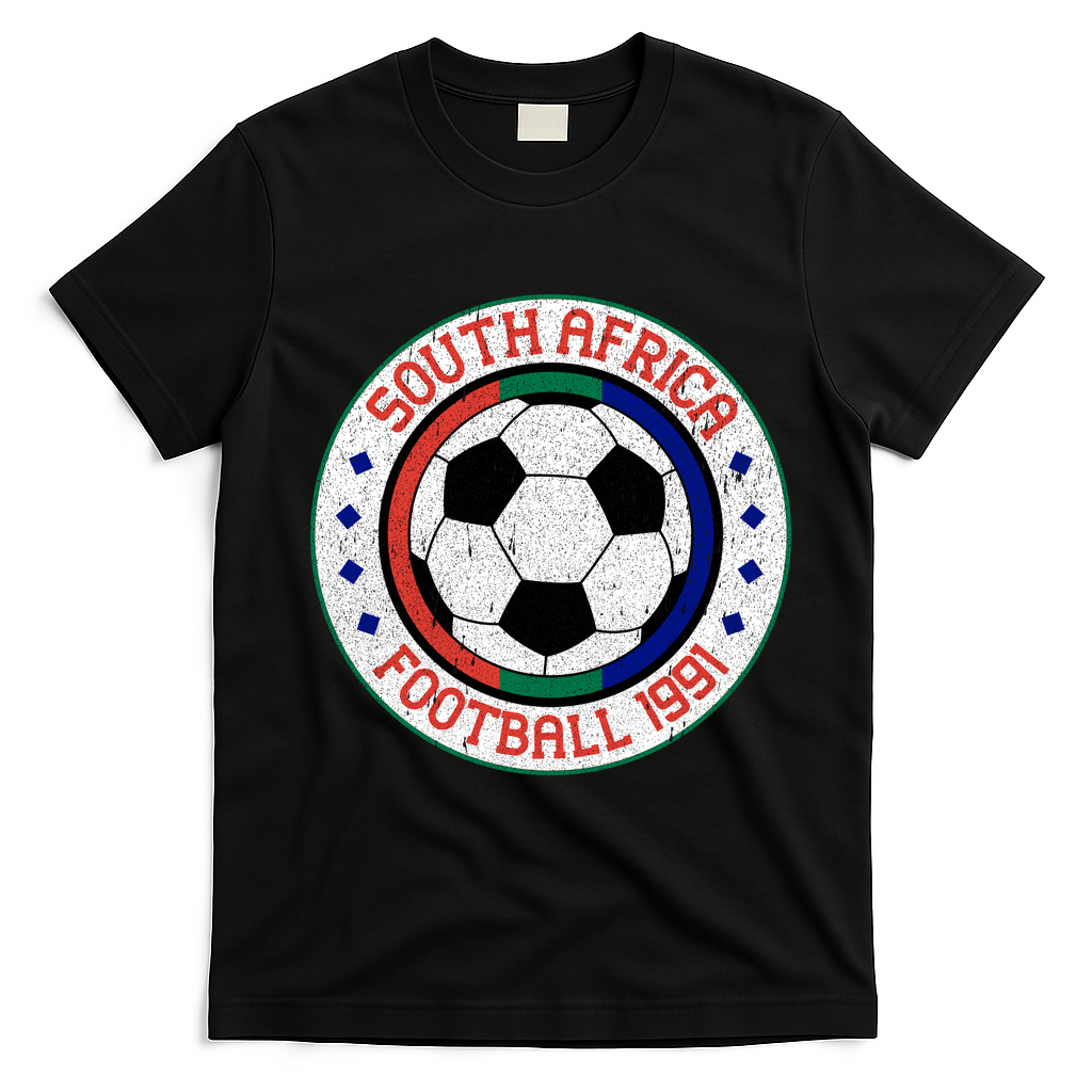 South Africa Football 1991 Soccer Emblem T-Shirt - Black