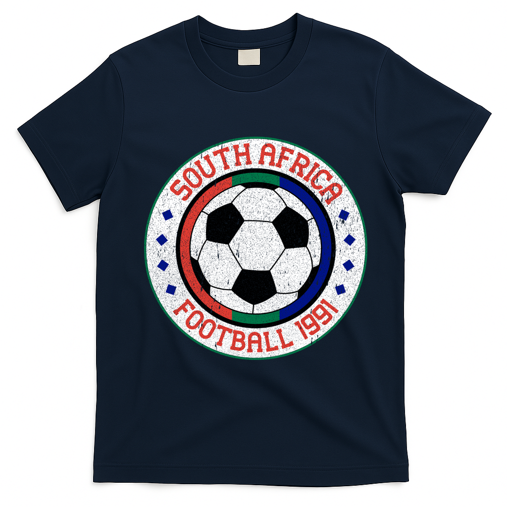 South Africa Football 1991 Soccer Emblem T-Shirt - Navy Blue